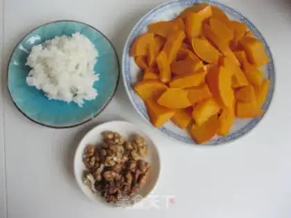 Make Pumpkin walnut rice step 4