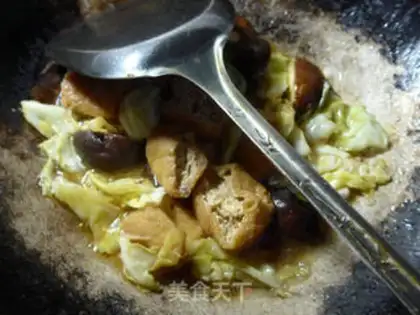 Make Sphinx oil tofu, cabbage step 8