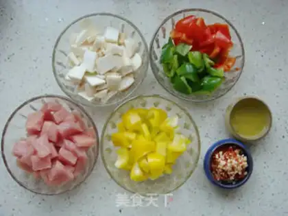 Make Five-coloured meat step 1