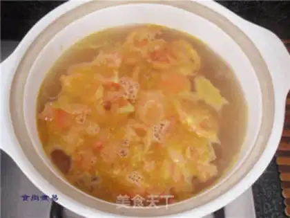 Make Tomato egg ham soup step 5
