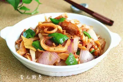 Make Pepper onion squid shaving step 8