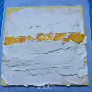 Make Mango cream roll step 14