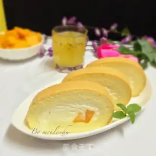 Make Mango cream roll step 18