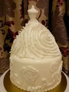 Make Wedding cake -- the European dress step 11