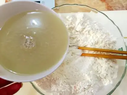 Make Cheese ham onion pancakes step 2