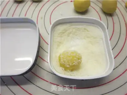 Make Egg yolk ball step 11