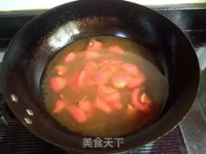 Make Autumn tomato egg soup step 3