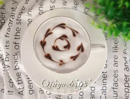 Make Coffee with flowers step 6