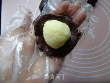 Make Chocolate coconut mooncake step 10