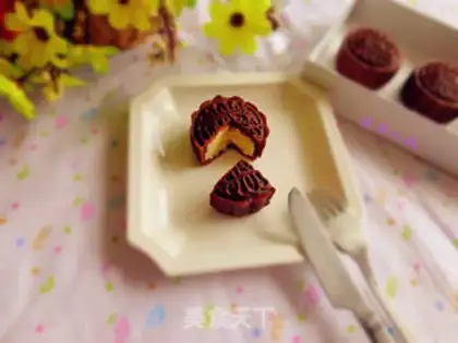 Make Chocolate coconut mooncake step 17