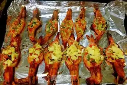 Make Garlic back shrimp step 14