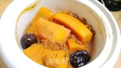 Make Pumpkin with red bean congee step 5