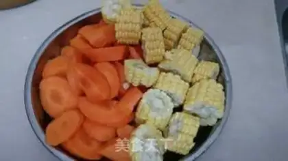 Make Corn carrot fan bones step 0