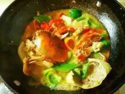Make Curry peppers and crabs step 25