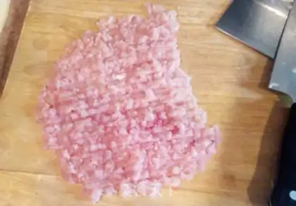 Make A cabbage chickenball bag step 3