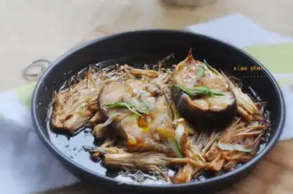 Make A simple golden mushroom roasted fish step 6