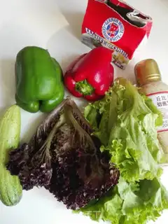 Make Cheese and vegetables salad step 0