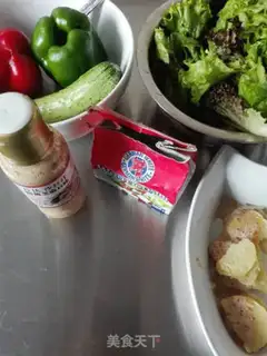 Make Cheese and vegetables salad step 1