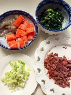 Make Little cabbage corn porridge step 1
