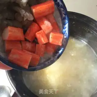 Make Little cabbage corn porridge step 4