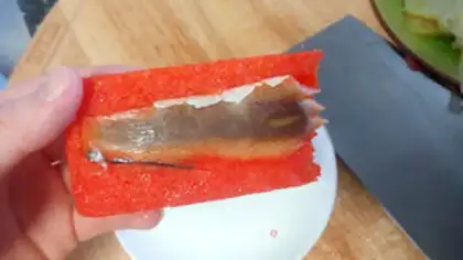 Make Fish sushi step 1