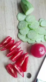 Make White cheese vegetable salad step 1