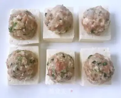 Make Pearl shrimp ball tofu box step 9