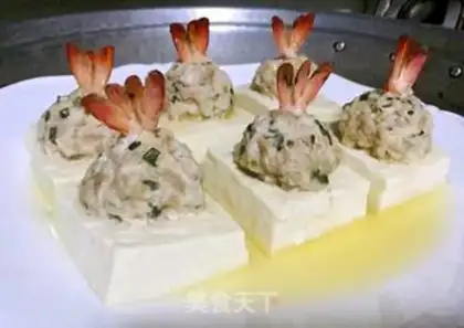 Make Pearl shrimp ball tofu box step 12