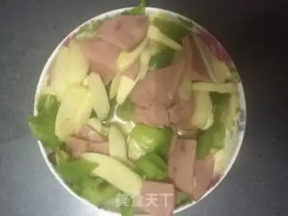 Make Green peppers, white ham step 2