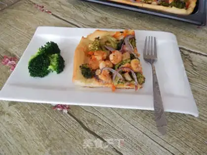 Make Vegetable shrimp pizza step 11
