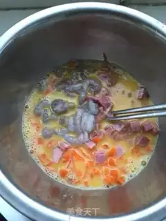 Make Bacon carrots, shrimp omelet step 2