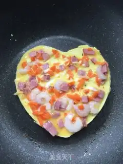 Make Bacon carrots, shrimp omelet step 6
