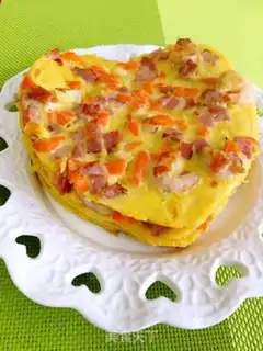 Make Bacon carrots, shrimp omelet step 8