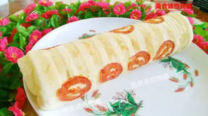 Make Tomato cake rolls step 8