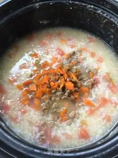 Make Tomato carrot beef congee step 5