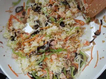 Make Orange shrimp two rice step 13