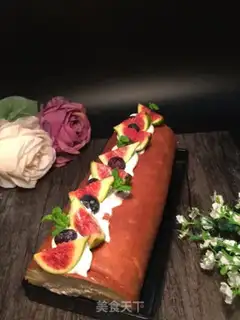 Make Chestnut cream roll step 19