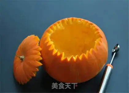 Make Halloween pumpkin lantern carved step 2