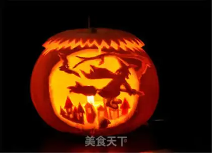 Make Halloween pumpkin lantern carved step 7