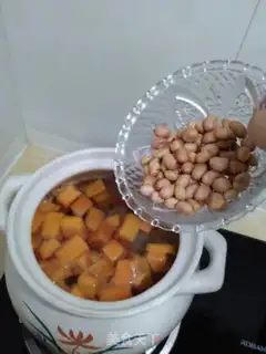 Make Pumpkin gel peanut rice soup step 4