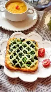 Make Spinach cheese sesame toast step 7