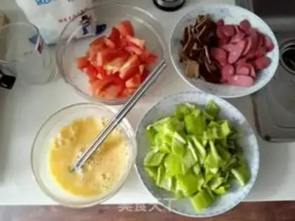 Make Sausage tea and hot pepper step 0