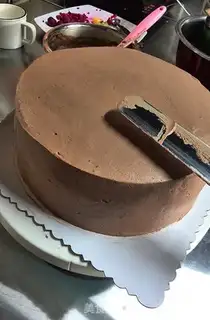 Make Chocolate cream cake step 17