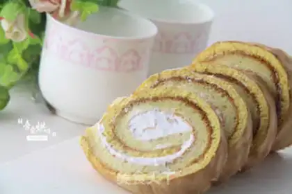 Make Tiger cake roll step 17