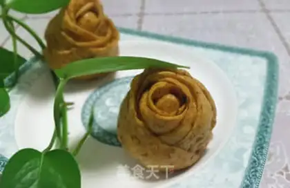 Make Pumpkin rose buns step 12