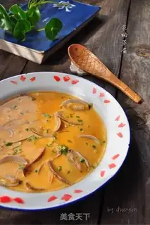 Make Flower clams steam eggs step 8