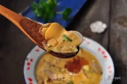 Make Flower clams steam eggs step 9
