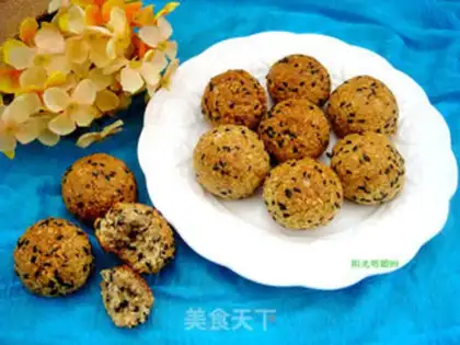 Make walnut sesame ball step 8