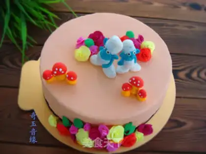 Make The smurf rolls the sugar cake step 21