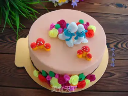 Make The smurf rolls the sugar cake step 25
